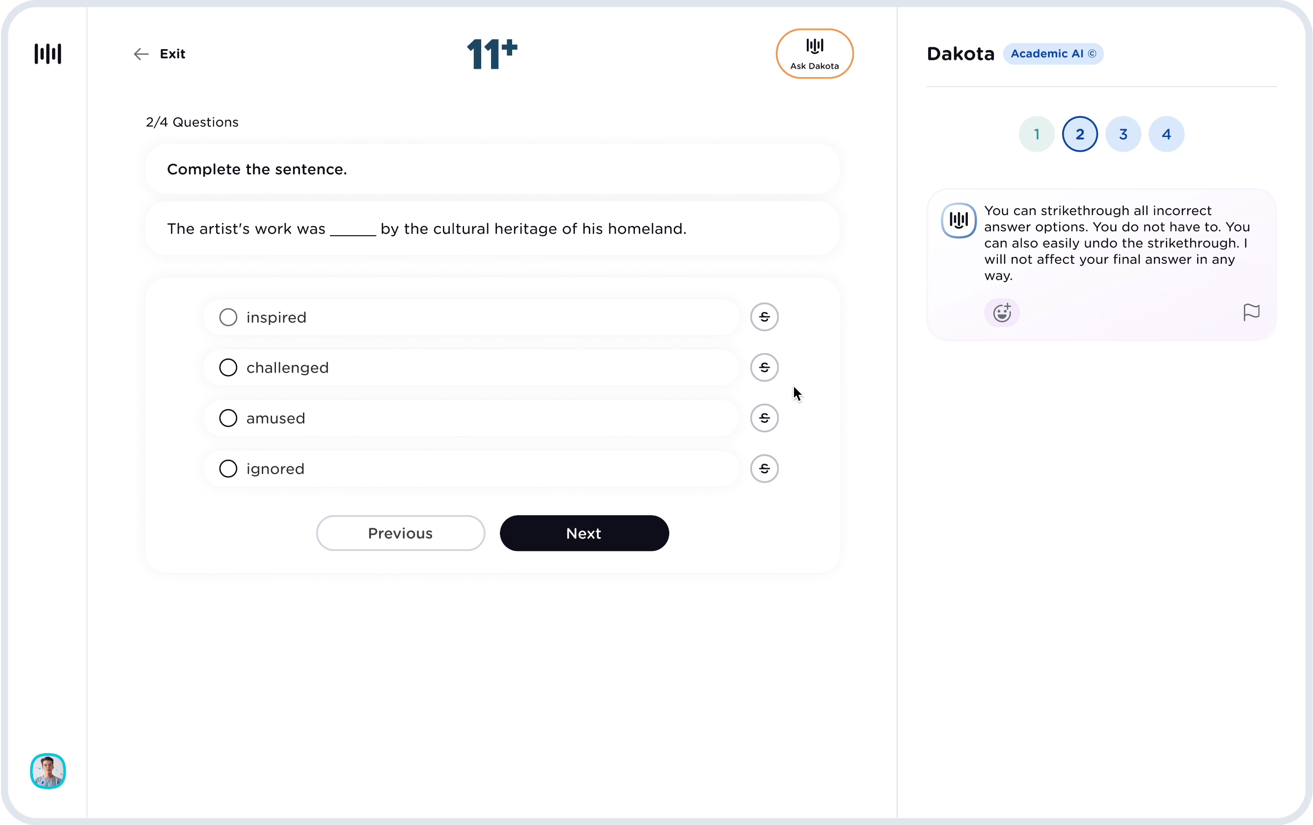 Learn exam technique. Eliminate wrong answers when stuck